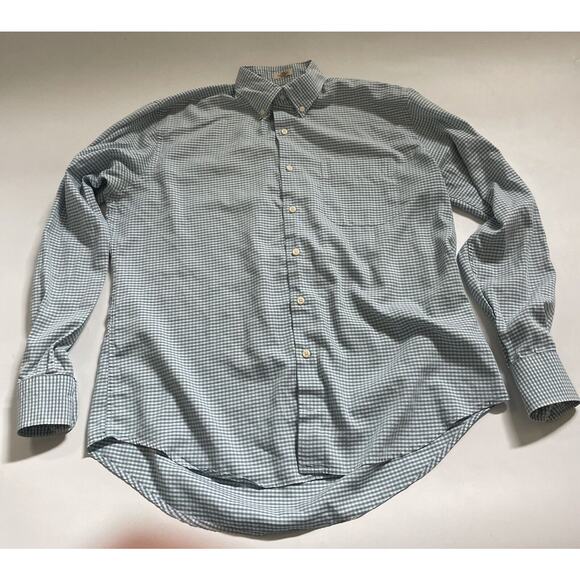 Peter Millar Crown Crafted Soft Cotton Silk Checkered Long Sleeve Mens Large - Picture 1 of 8